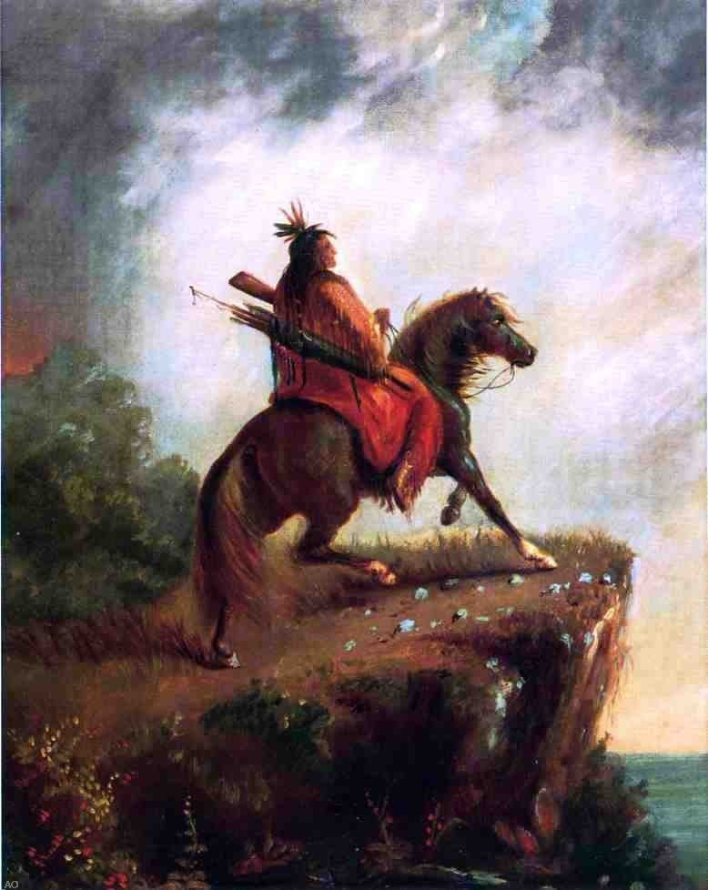 Alfred Jacob Miller Indian Scout on Horse Back Wall Decal Print