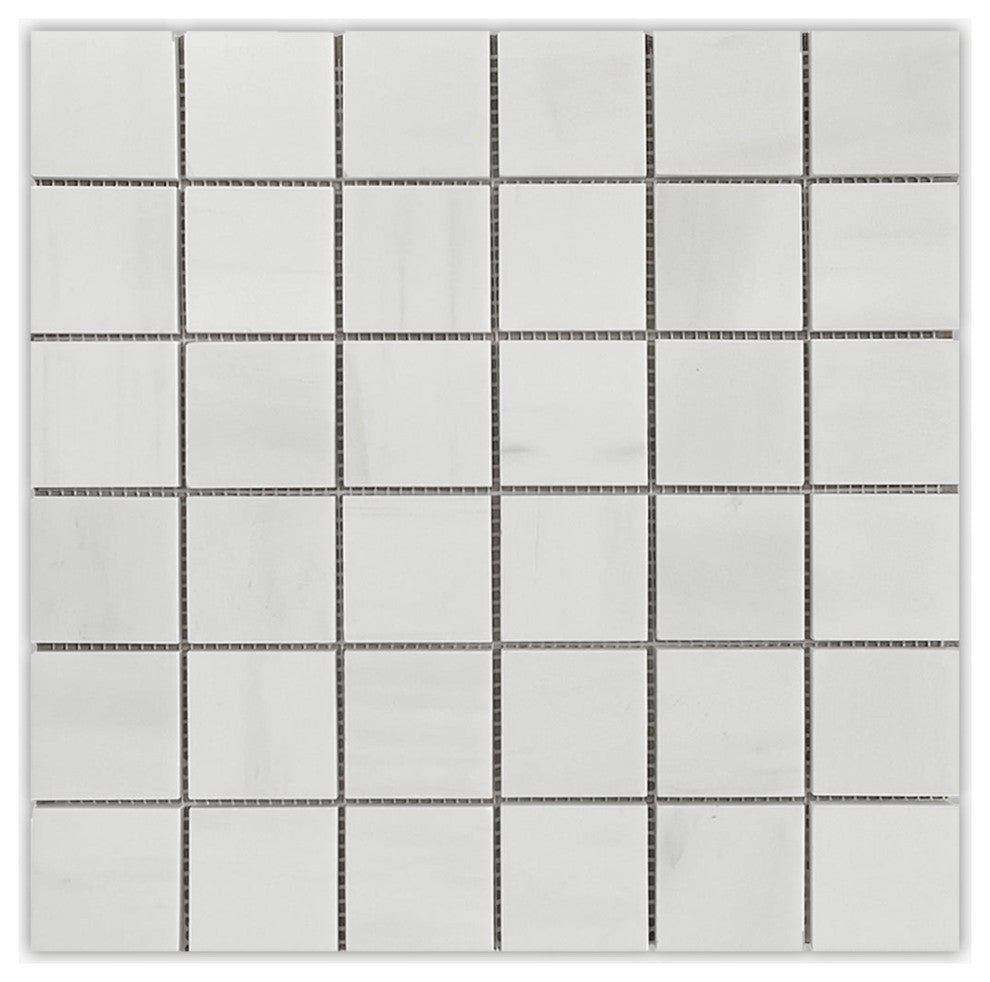 Bianco Dolomiti Honed 2x2 Marble Mosaic