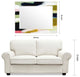 "Sunder" Beveled Mirror on Printed Abstarct Tempered Art Glass, 40x30"