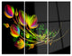 "Bright Bouquet" Digital Metal Wall Art, 3 Panels, 36"x28"