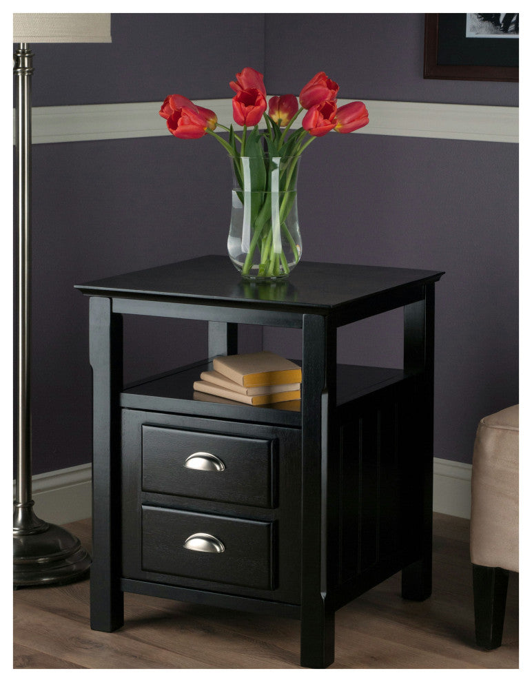 Claire Curved Accent Table, Nightstand, Natural