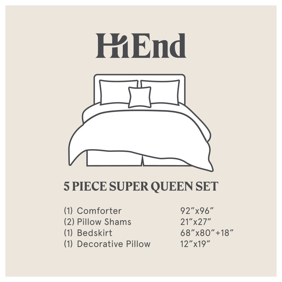 Highland Lodge Olive Brown Rustic Bedding 5 Piece Comforter Set, Super Queen
