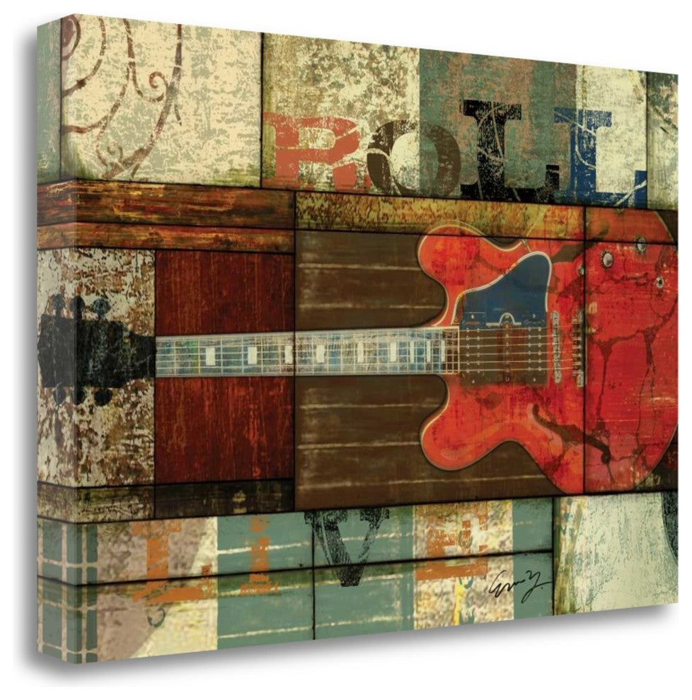 "Roll Guitar" By Eric Yang, Giclee Print on Gallery Wrap Canvas, Ready to Hang