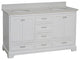Harper 60" Bathroom Vanity, White, Quartz, Double