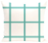Windowpane Plaid Geometric Print Pillow, Jade, 20"x20"