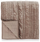 Seville Velvet Fabric Quilt by Kosas Home, Taupe, King