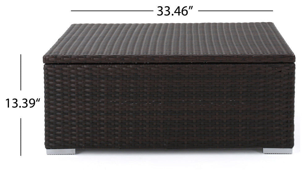 Outdoor Wicker Storage Coffee Table