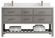 Parker 60 Double Sink Bathroom Vanity in Elephant Skin Gray  1.5" White Quartz