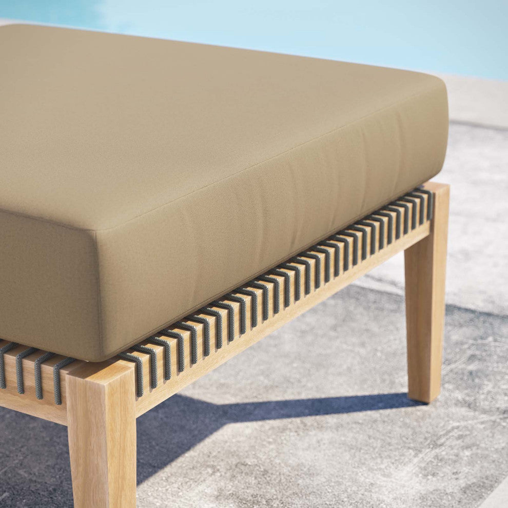 Clearwater Outdoor Patio Teak Wood Ottoman