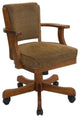 Upholstered Arm Game Chair, Olive-brown and Amber