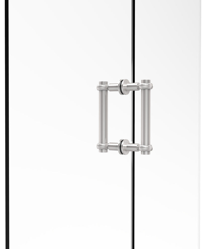 Contemporary 6" Twisted Accent Back to Back Shower Door Pull, Polished Chrome