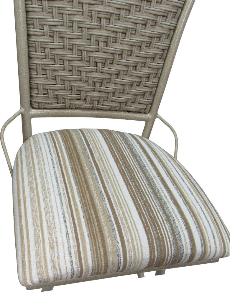 Outdoor Patio Swivel Counter Bar Stool Extra Tall without Arms - Erin, Driftwood Whitelinen - Beige, 26"