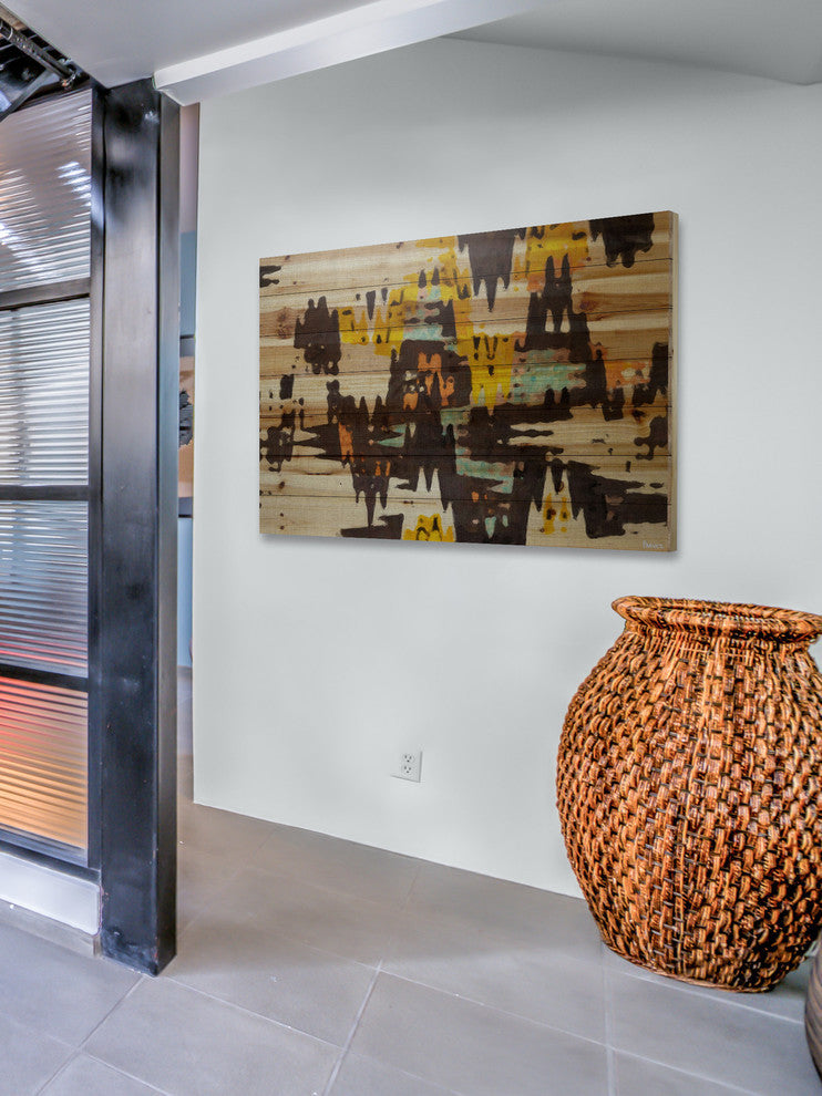 "Scandinavian Wood" Print on Natural Pine Wood, 36"x24"