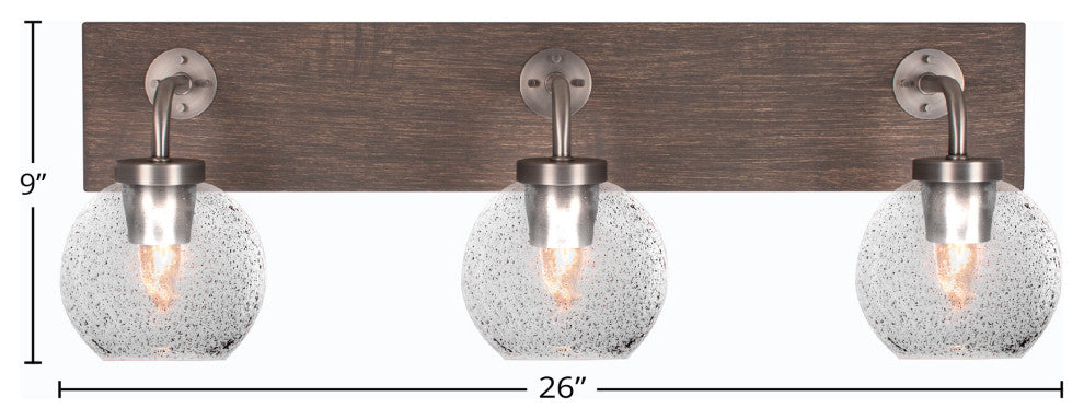 Oxbridge, Bath Bar, Graphite & Painted Distressed Metal, 5.75" Smoke Bubble