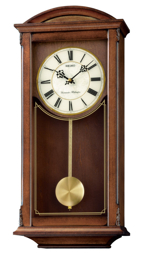 Seiko Clocks, Arched Wall Clockwith Pendulum and Dual Chimes