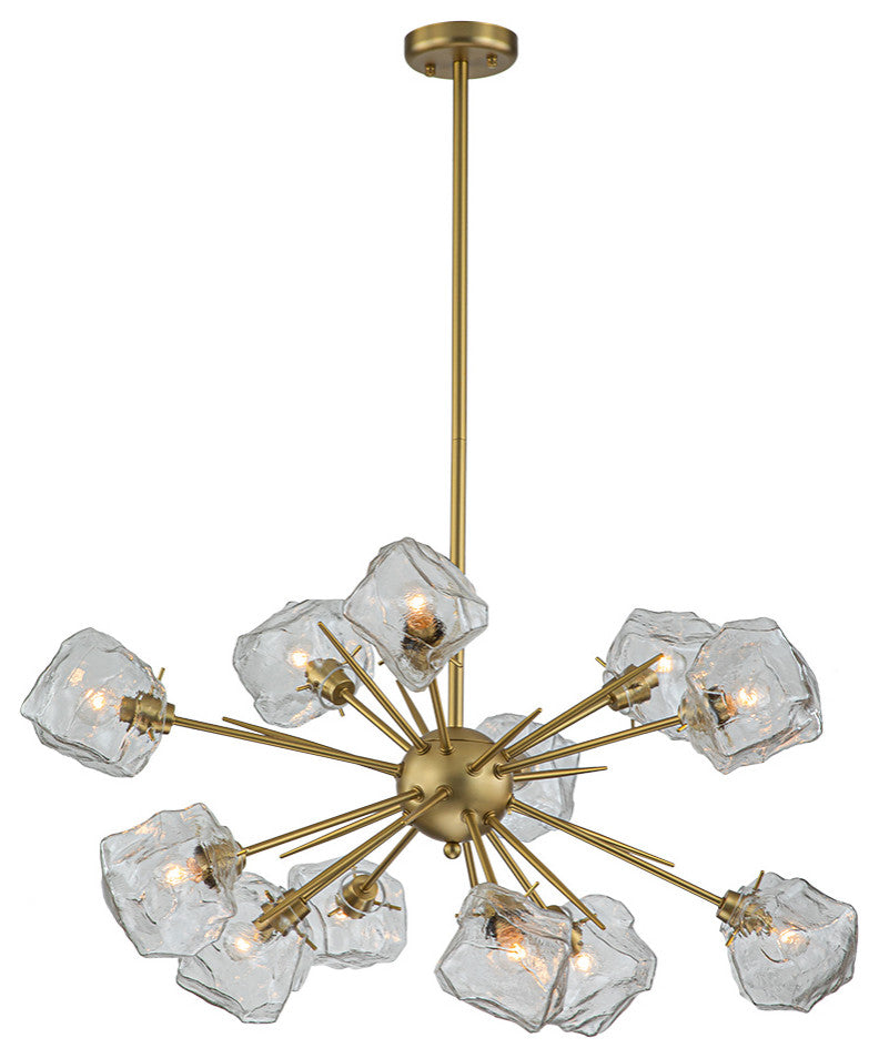 Modern 12 - Light Ice Shaded Sputnik Chandelier