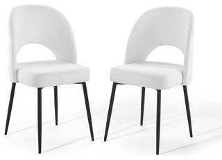 Rouse Dining Side Chair Upholstered Fabric Set of 2 Black White