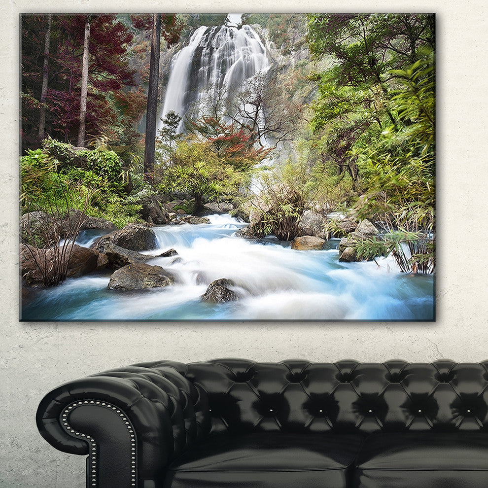 "Blue Klonglan Waterfall" Photography Canvas Print, 40"x30"