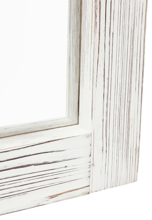 Graham 22x65 Full Length Mirror, Wall Mounted or Wall Leaning, Solid Wood Frame, White Wash