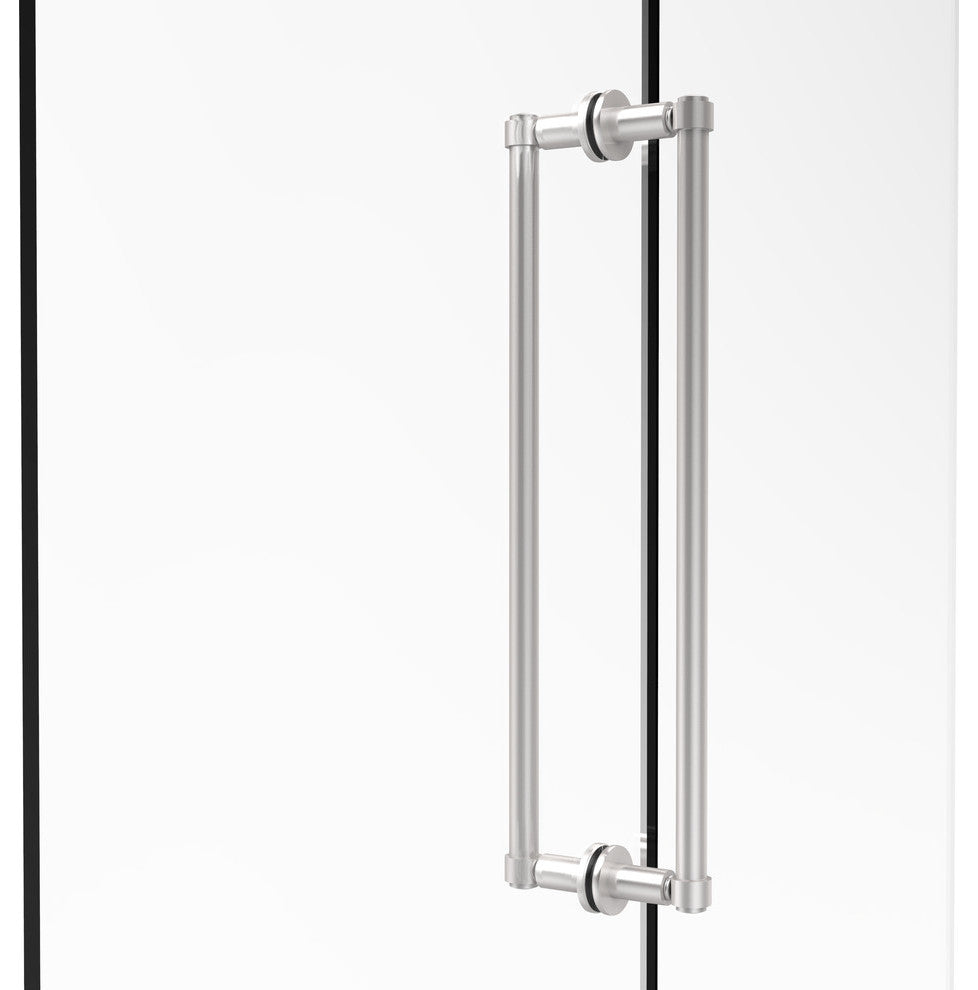 Contemporary 18" Back to Back Shower Door Pull, Satin Chrome
