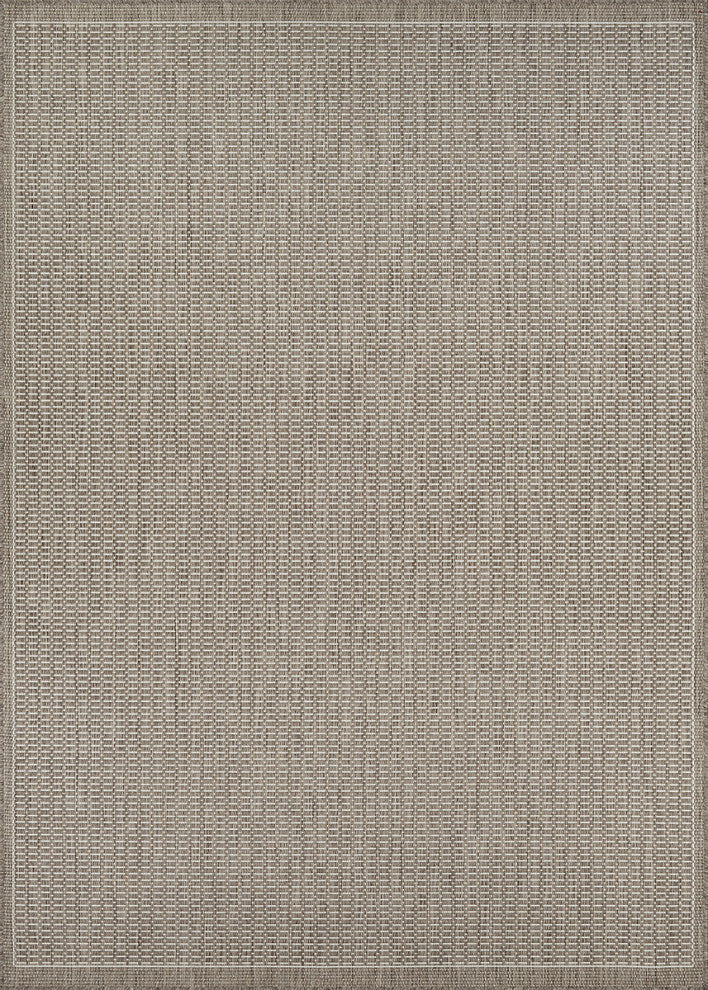 Couristan Recife Saddlestitch 1001/2312 Outdoor Rug, Champagne/Taupe, 7'6"x7'6" Round