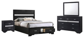 Coaster Miranda 4-piece Eastern King Platform Storage Wood Bedroom Set Black