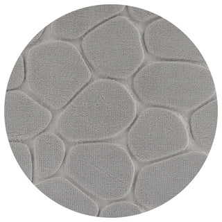 Bath Rug Memory Foam Mat 3D Pebble, Light Gray, Contour Rug 20"x20"