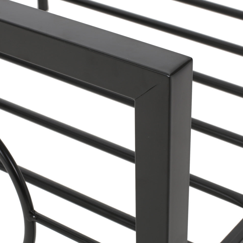 Aldrin Modern Iron Bed Frame, Flat Black