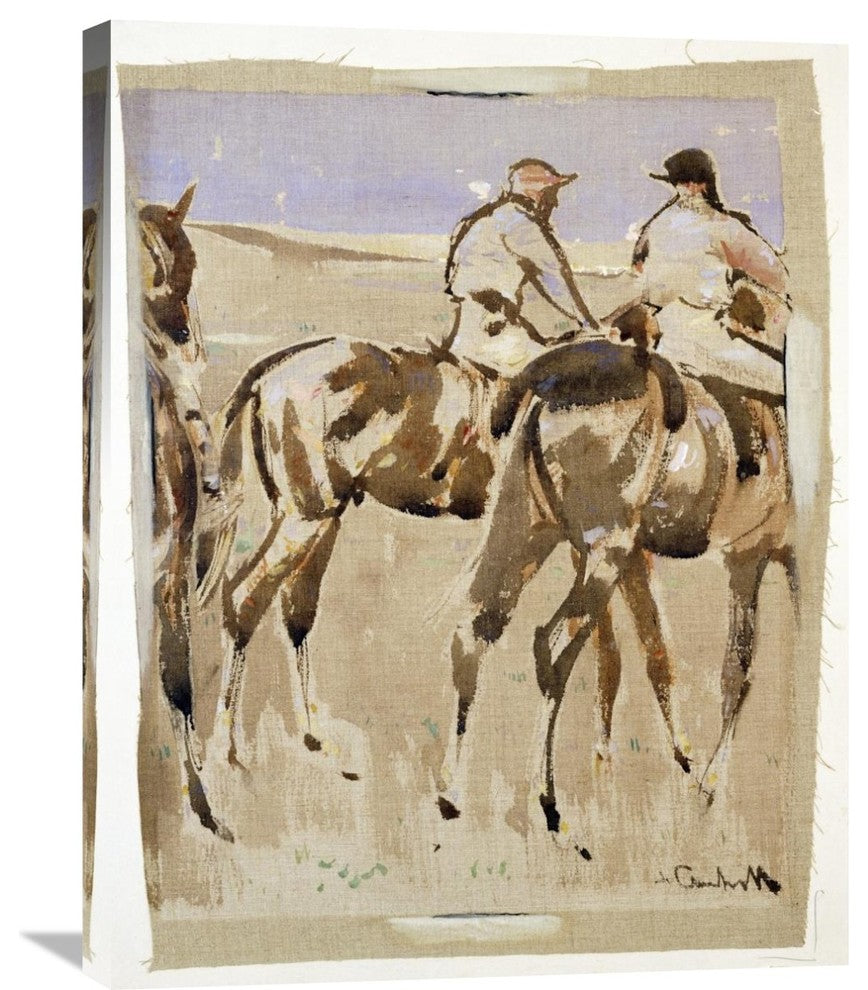 "American Jockeys, Racehorses" Canvas Giclee by Joseph Crawhall, 24"x30"