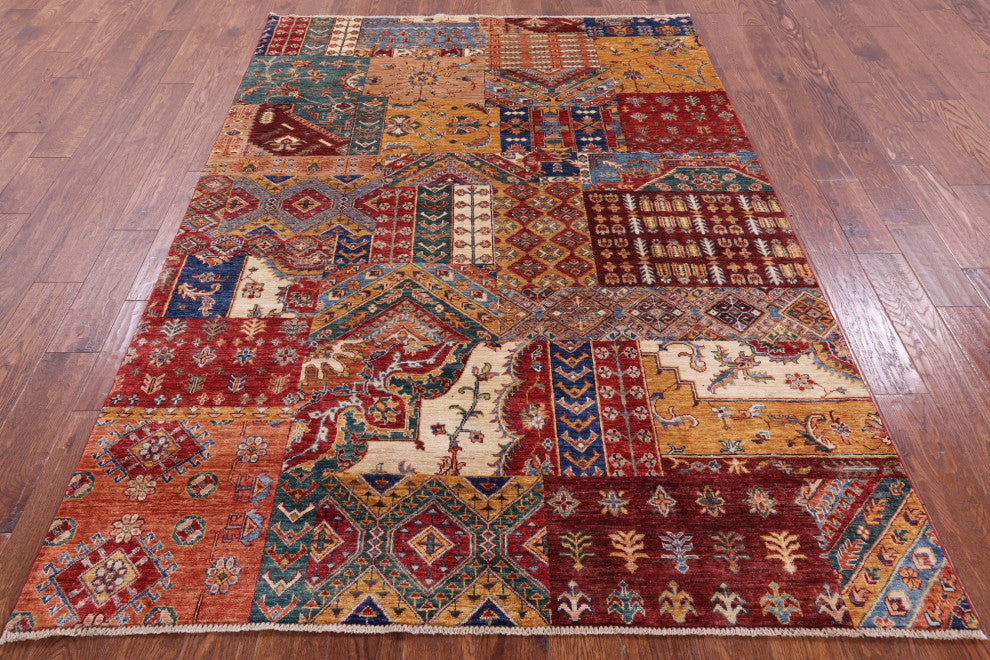 5' 7" X 8' 1" Hand Knotted Super Kazak Wool Rug Q11094