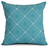 Aqua Dots and Dashes, Geometric Print Pillow, 18"x18"