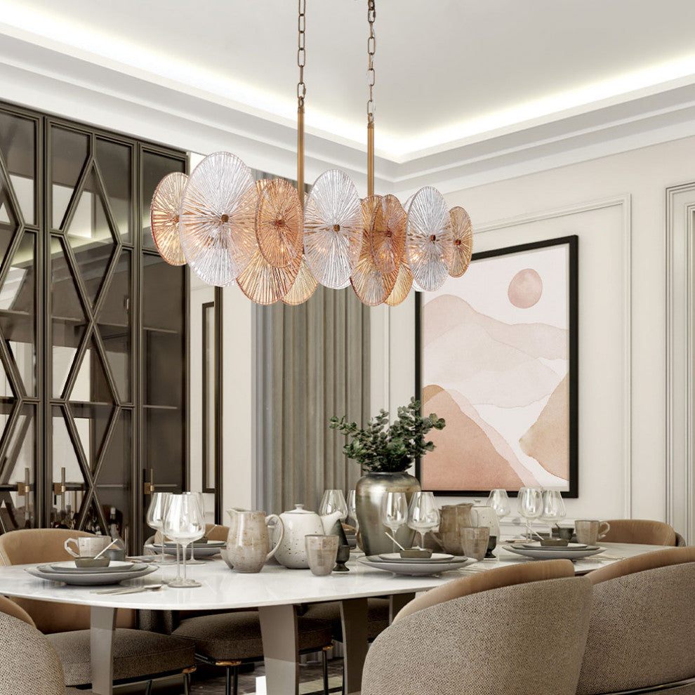 Sue-Anne 8-Light Chandelier, Plated Brass