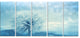 Close Up White Dandelion with Filter, Flower Canvas Wall Art, 60"x28", 5 Panels