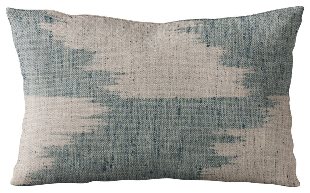 Plutus Blue Faded Abstract Luxury Throw Pillow, 20"x20"