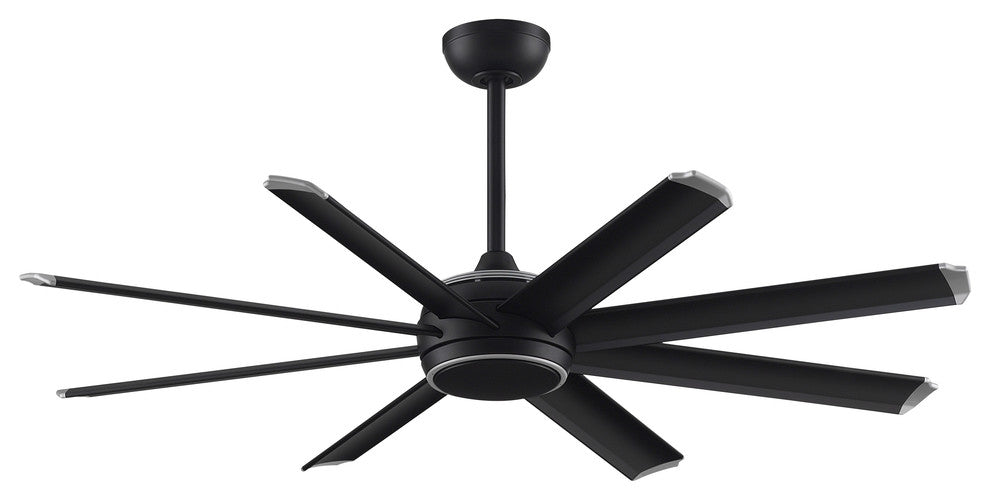 Stellar Ceiling Fan Black Fan With Black Blades and Light, 56"