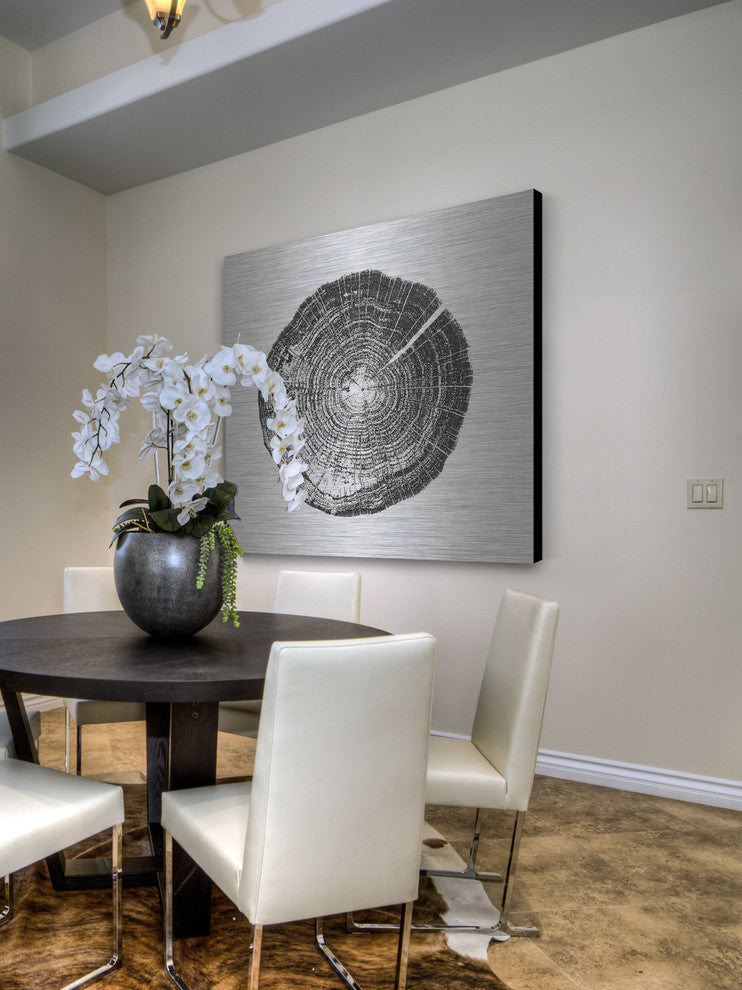 "Log Cutout Black" Painting Print on Brushed Aluminum