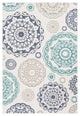 Alfresco Medallion Teal, Charcoal Area Rug, 2'3"x4'6"
