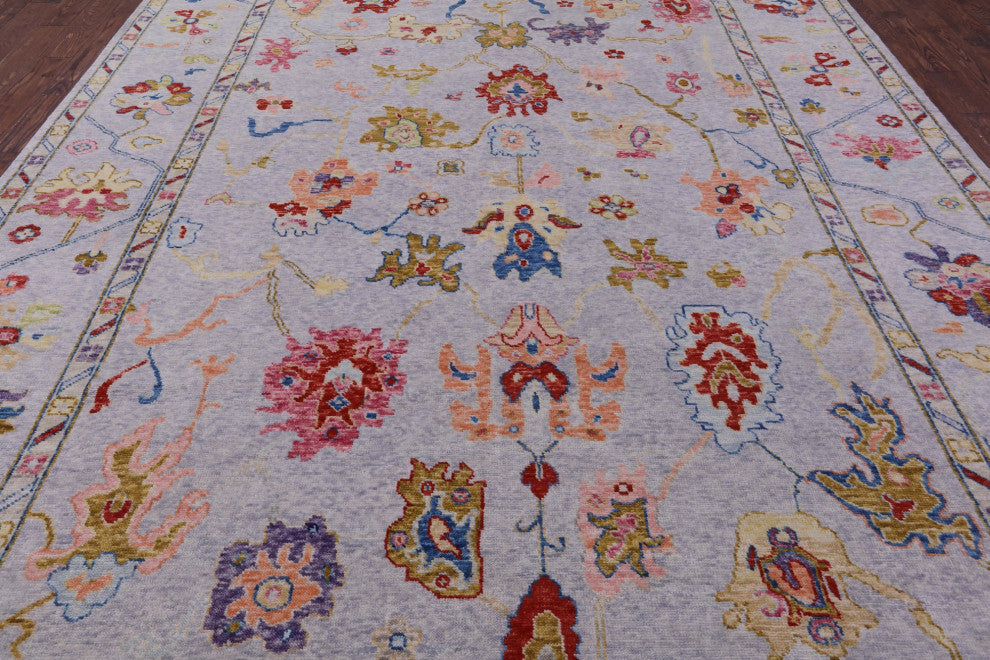 10' 4" X 13' 8" Hand-Knotted Turkish Oushak Rug - Q14773