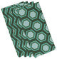 Hex Appeal Geometric Print Napkin, Seaglass, Green, Set of 4