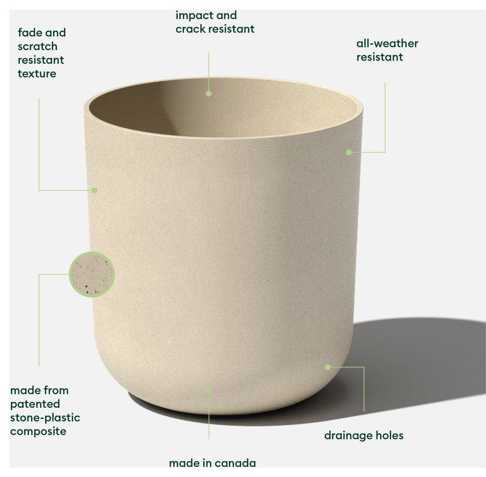 Pure Series Kona Planter, Sand, 20", 2 Pack