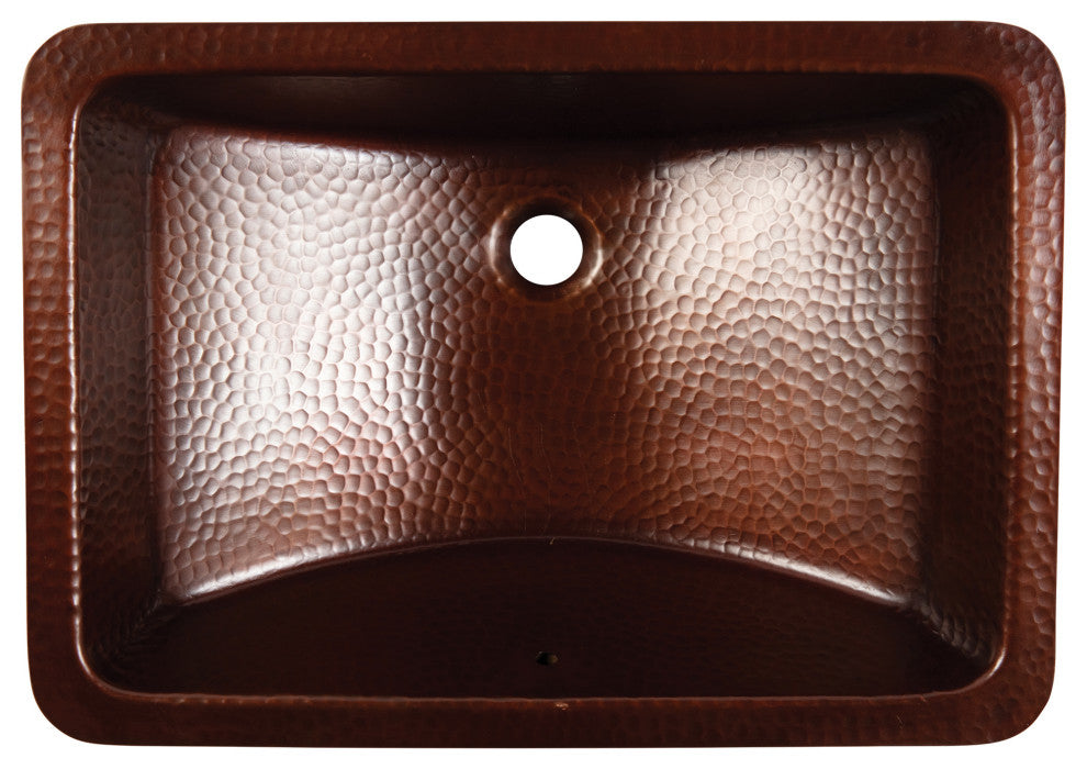 Curie 21" Undermount Bathroom Sink in Copper