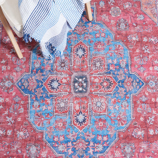 Safavieh Serapi SEP369 Rug Machine-Washable, Blue/Rust, 9'x12'