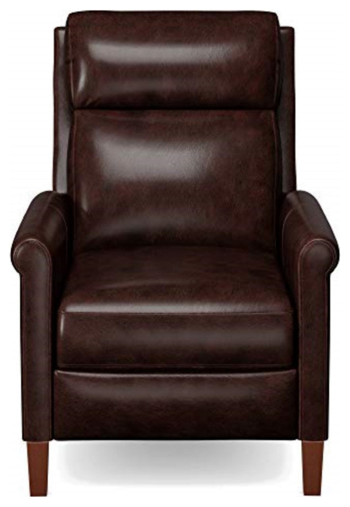 Sunset Trading Ethan Pushback Leather Recliner, Light Gray