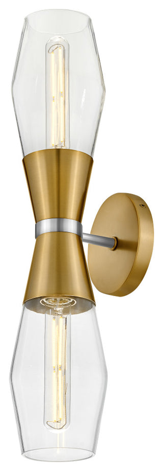 Lark Livie 22" Tall Wall Sconce, Lacquered Brass + Polished Nickel