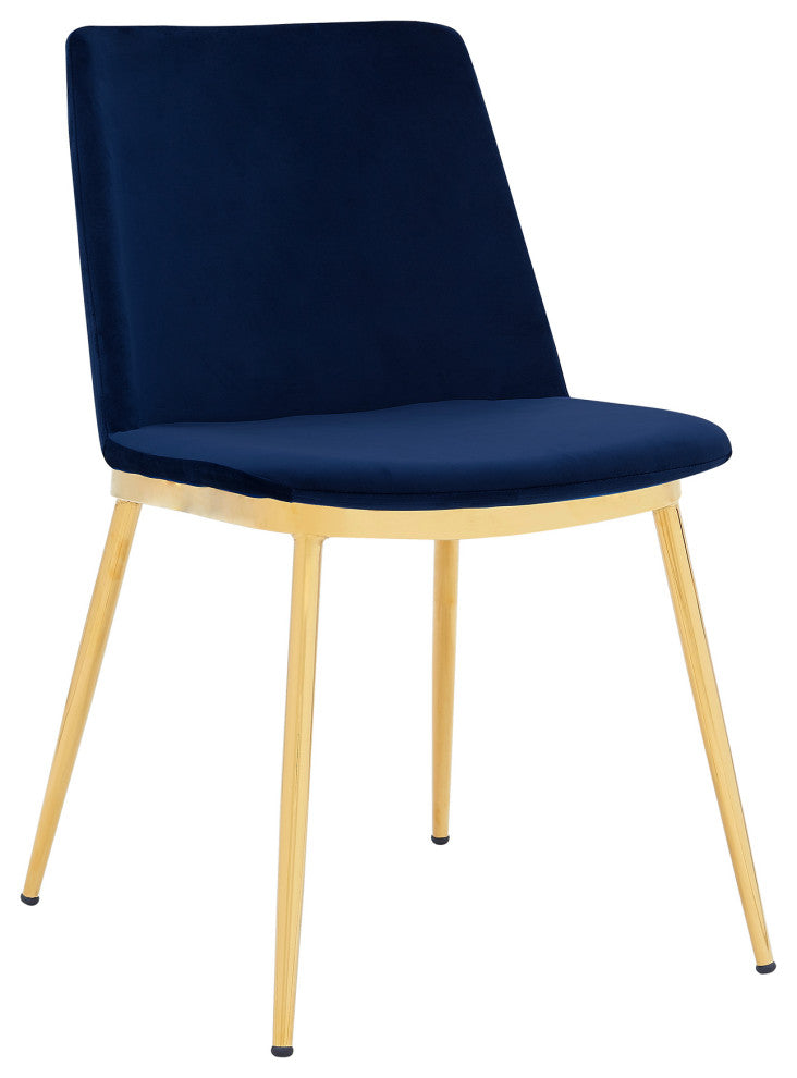 Messina Blue Velvet 7-Piece Rectangular Dining Set