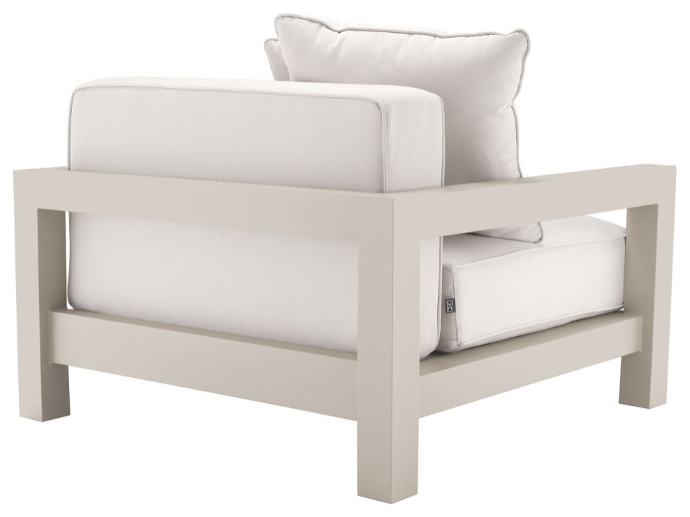 Beige Sunbrella Outdoor Lounge Chair , Eichholtz Cap-Antibes