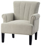 TATEUS  Polyester Armchair Club Chair with Rivet Tufted Scroll Arm