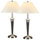 Classic Cordinates Espresso and Brushed Steel Table Lamps, Set of 2