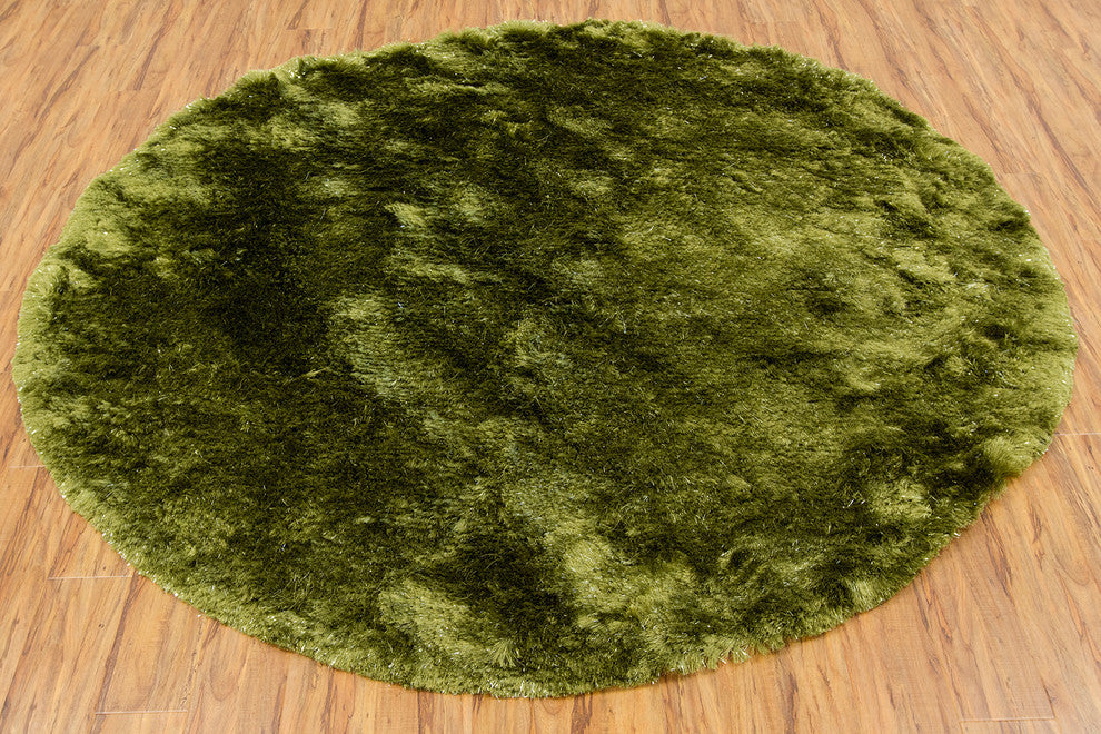 Mercury Contemporary Area Rug, Green, 7'9" Round