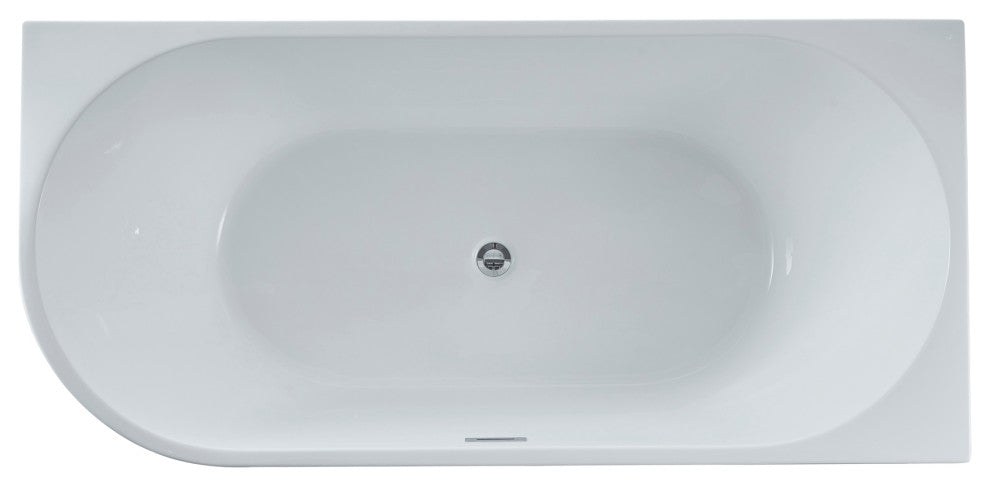 67" Freestanding Acrylic Bathtub in Glossy White
